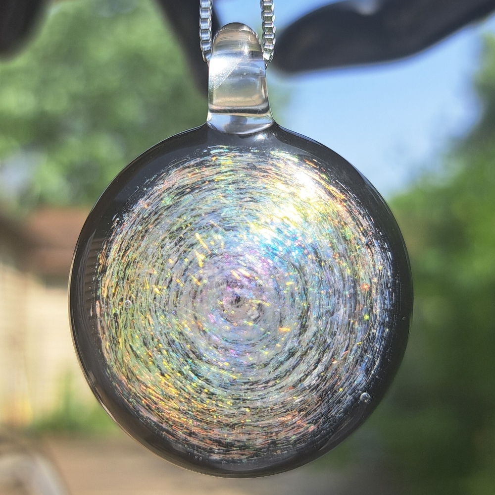 Dichroich galaxy Glass pendant